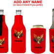 Load image into Gallery viewer, Personalised Bat Stubby Holder Slim Line, Standard Size or Zip Up Style