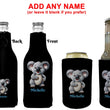 Load image into Gallery viewer, Personalised Koala Stubby Holder Slim Line, Standard Size or Zip Up Style