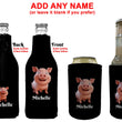 Load image into Gallery viewer, Personalised Pig Stubby Holder Slim Line, Standard Size or Zip Up Style