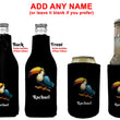 Load image into Gallery viewer, Personalised Toucan Stubby Holder Slim Line, Standard Size or Zip Up Style