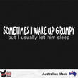 Load image into Gallery viewer, Sometimes I Wake Up Grumpy But I Usually Let Him Sleep Decal