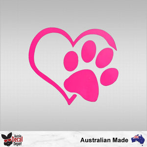 Heart And Paw Decal