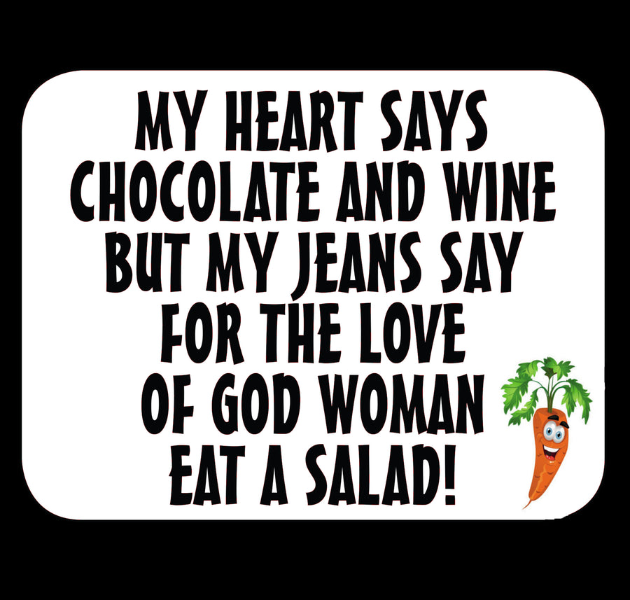 My Heart Says Chocolate & Wine Fridge Magnet