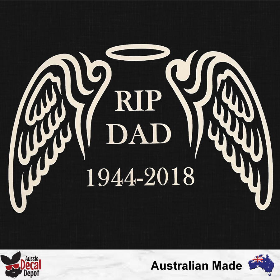 Custom RIP Memorial Angel Wings Decal