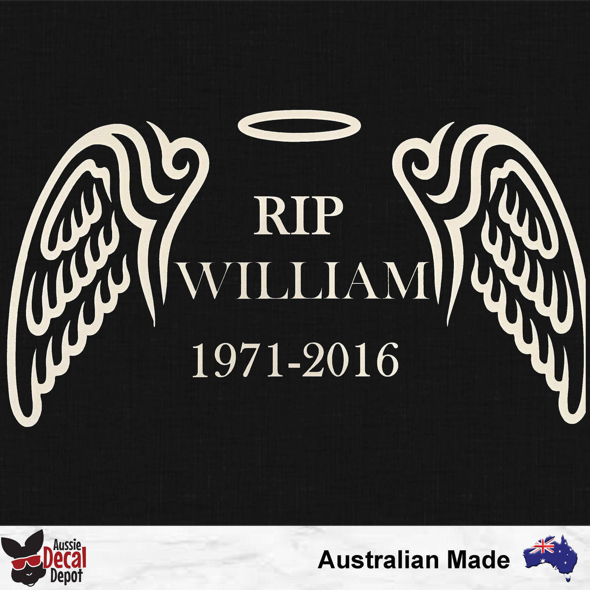 Custom RIP Memorial Angel Wings Decal – Aussie Decal Depot