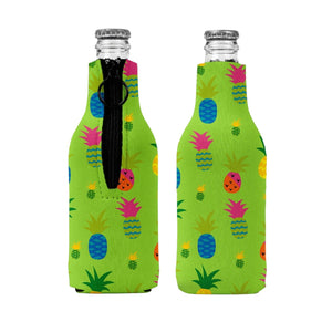 Pineapple Stubby Holder Zip Up Bottle Holder Suits Cruiser 275ml Beer 330ml