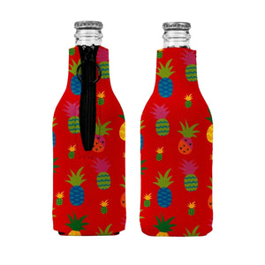 Pineapple Stubby Holder Zip Up Bottle Holder Suits Cruiser 275ml Beer 330ml