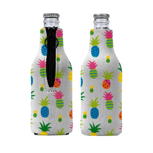 Pineapple Stubby Holder Zip Up Bottle Holder Suits Cruiser 275ml Beer 330ml