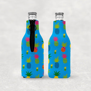 Tropical Stubby Holders 5 Pack Zip Up Bottle Holder Suits Cruiser 275ml Beer 330ml