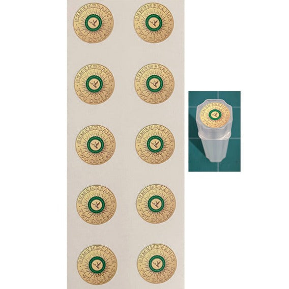 $2 Green Dove Coin Tube Stickers 10 Pack With Free Postage (tube not included)