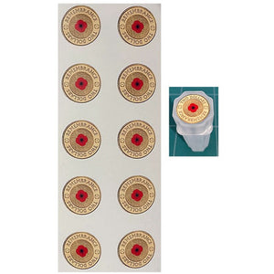 $2 Red Poppy Coin Tube Stickers 10 Pack With Free Postage (tube not included)