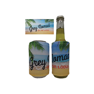 Grey Nomad On The Loose Stubby Holder Slim Line or Standard Size x 1