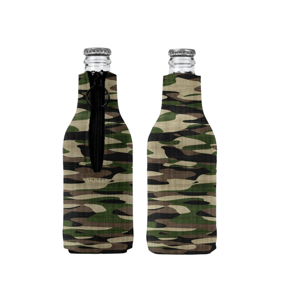 Camo Stubby Holder Zip Up Bottle Holder Suits Cruiser 275ml Beer 330m