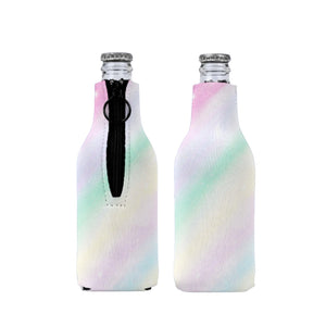 Pastel Stripe Stubby Holder Zip Up Bottle Holder Suits Cruiser 275ml Beer 330ml